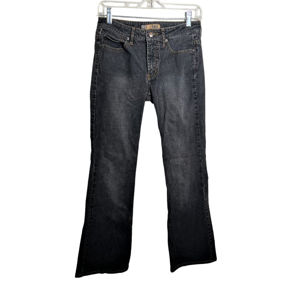 Vintage Women's l.e.i. Black Flare Denim Jeans, Size 5